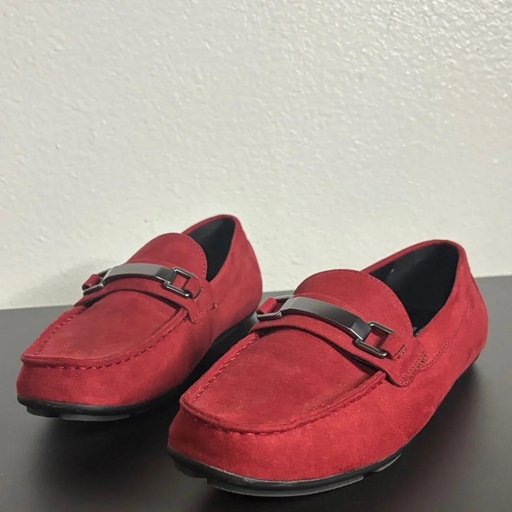 Alfani | Shoes | Alfani Mens Vibrant Red Suede Slipons  display picture 2